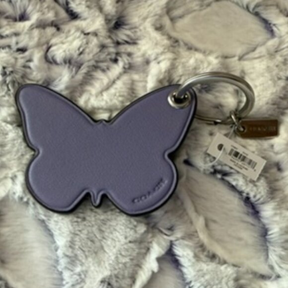 NWT COACH Leather Butterfly Bag Charm - Picture 1 of 5
